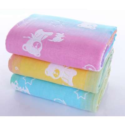 Good Quality 100% cotton plain dyed baby towel wholesale