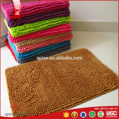 China supply solid color standard size 40*60cm chenille bath mat