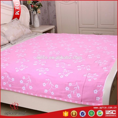 wholesale fashion design plum blossom pattern bed cover pink color