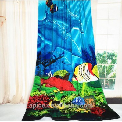 marine animals printed beach towel for microfiber