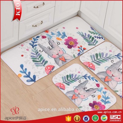 Printed cute flannel sponge bathmat